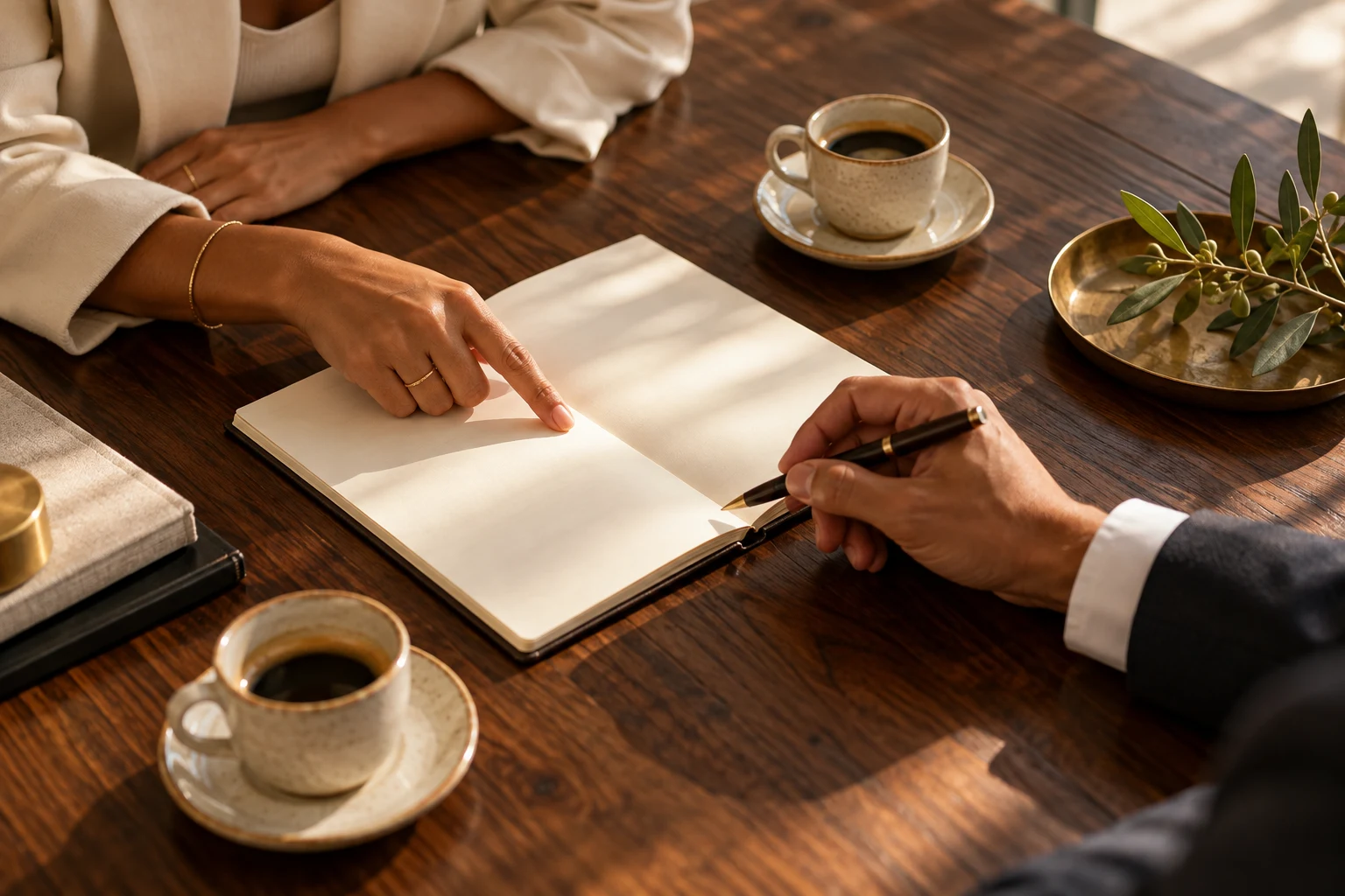 Editorial image exploring business connection and conversation